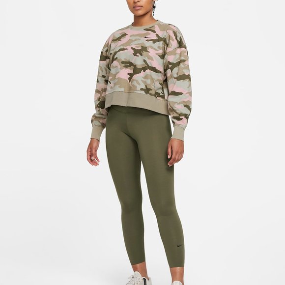Nike Dri-Fit Get Fit Camo Training Crewneck Sweatshirt Top - Picture 2 of 4